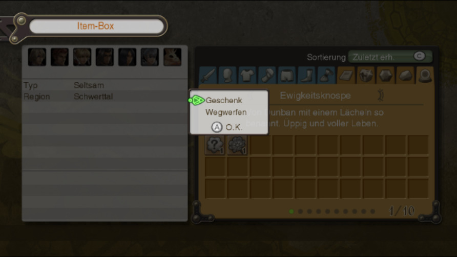 Aktion "Geschenk" wählen